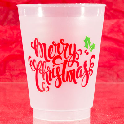 Merry Christmas Script Shatterproof Cups