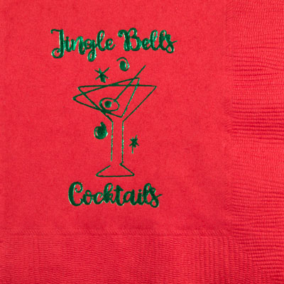 Jingle Bells Cocktails Christmas Napkins