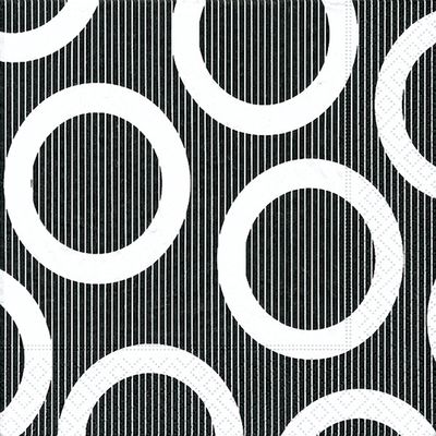 Circle Black Luncheon Napkins