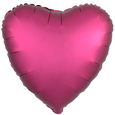 Luxe Pomegranate 18-inch Heart Mylar Balloons - 10ct