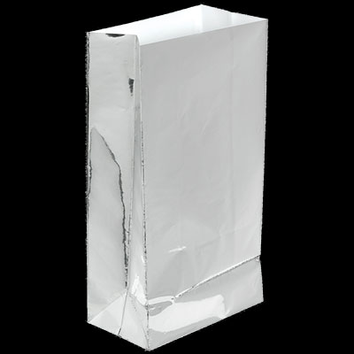 Silver Medium Paper Treat Bags - 12ct