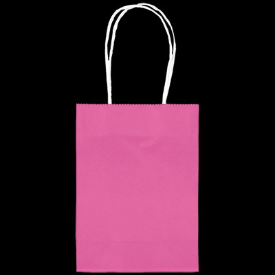 Bright Pink Small Kraft Bags - 24ct