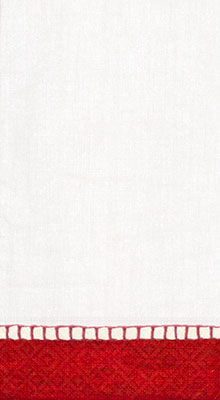 Linen Guest Towels - Red