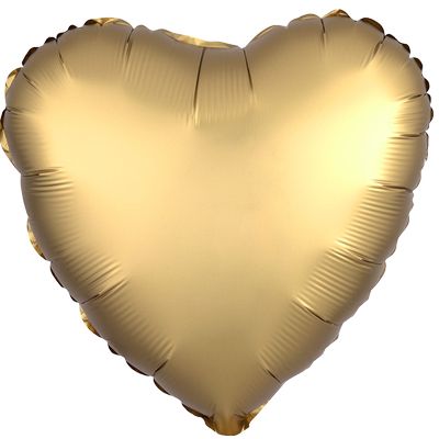 Luxe Gold 18-inch Heart Mylar Balloons - 10ct
