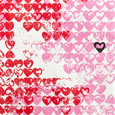 Little Heart Luncheon Napkins - Red