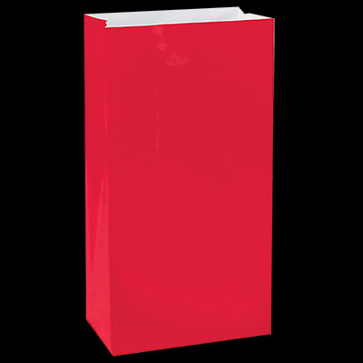 Red Medium Paper Treat Bags - 12ct