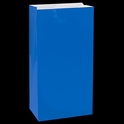 Royal Blue Medium Paper Treat Bags - 12ct