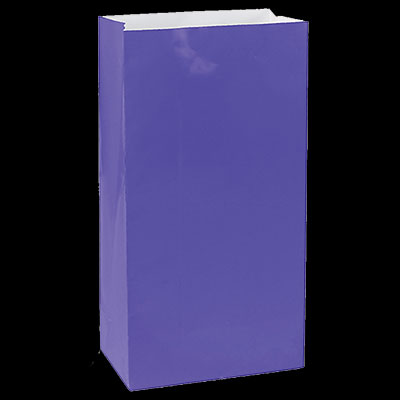Purple Medium Paper Treat Bags - 12ct