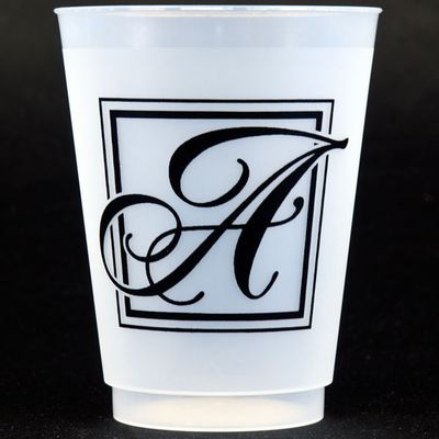 Black Majestic Shatterproof Initial Cups - A
