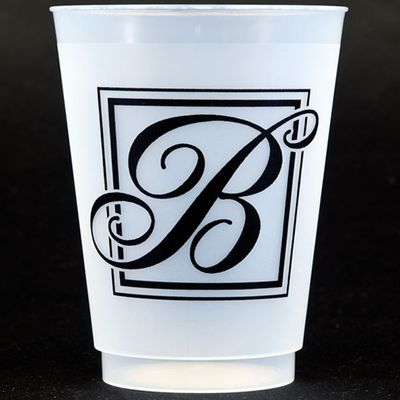 Black Majestic Shatterproof Initial Cups - B