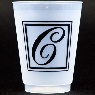 Black Majestic Shatterproof Initial Cups - C