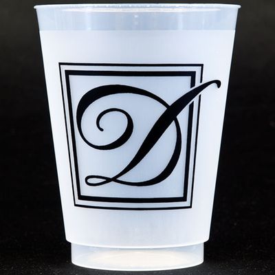 Black Majestic Shatterproof Initial Cups - D