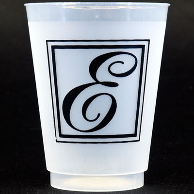 Black Majestic Shatterproof Initial Cups - E