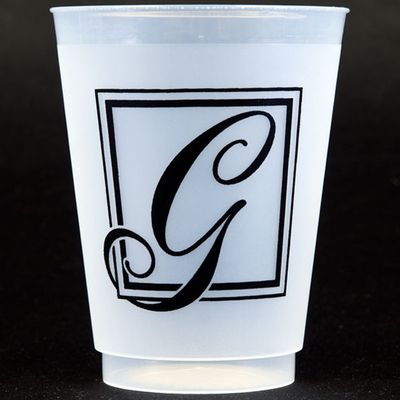 Black Majestic Shatterproof Initial Cups - G