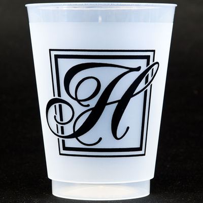 Black Majestic Shatterproof Initial Cups - H
