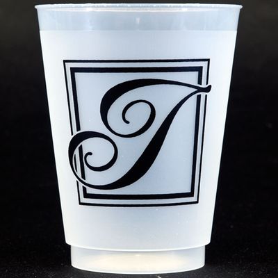 Black Majestic Shatterproof Initial Cups - I