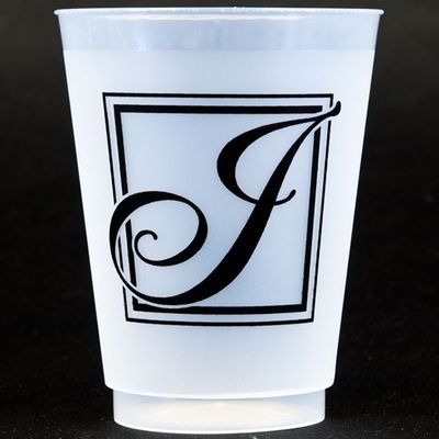 Black Majestic Shatterproof Initial Cups - J