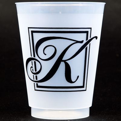 Black Majestic Shatterproof Initial Cups - K