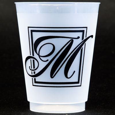 Black Majestic Shatterproof Initial Cups - M