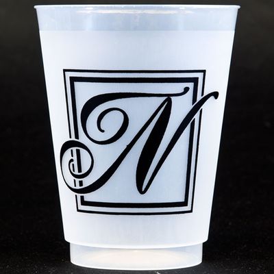 Black Majestic Shatterproof Initial Cups - N