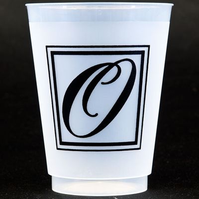 Black Majestic Shatterproof Initial Cups - O