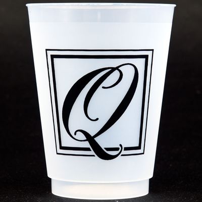 Black Majestic Shatterproof Initial Cups - Q