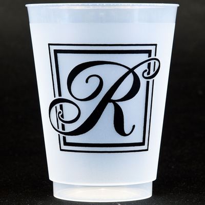 Black Majestic Shatterproof Initial Cups - R