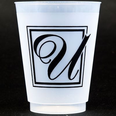Black Majestic Shatterproof Initial Cups - U