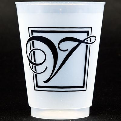 Black Majestic Shatterproof Initial Cups - V