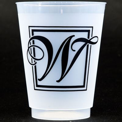 Black Majestic Shatterproof Initial Cups - W