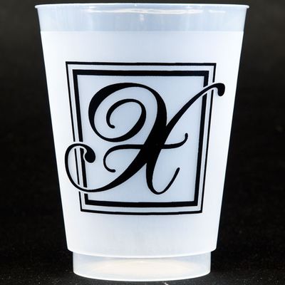 Black Majestic Shatterproof Initial Cups - X