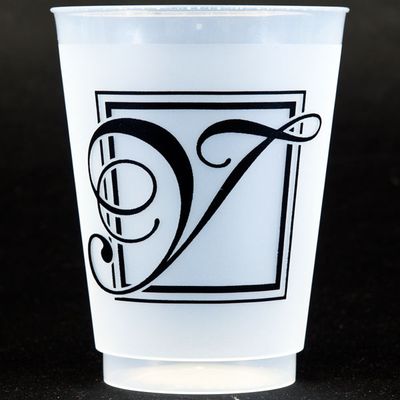 Black Majestic Shatterproof Initial Cups - Y