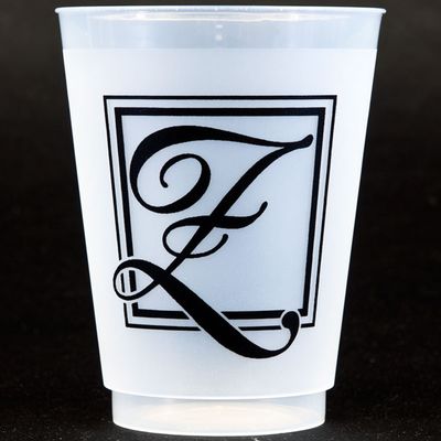 Black Majestic Shatterproof Initial Cups - Z