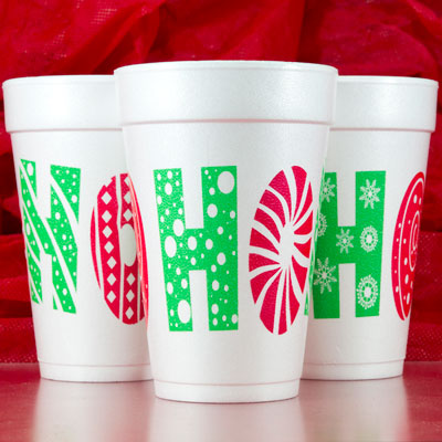New "HO HO HO" Christmas Cups