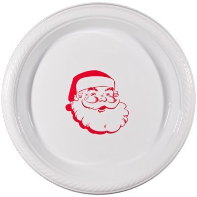 Santa Plastic Christmas Plates