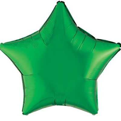 Metallic Green 18-inch Star Mylar Balloons - 10ct