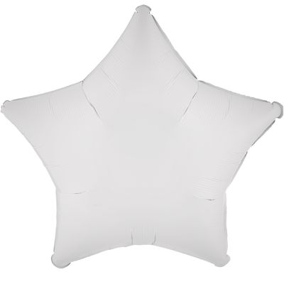 Metallic White 18-inch Star Mylar Balloons - 10ct