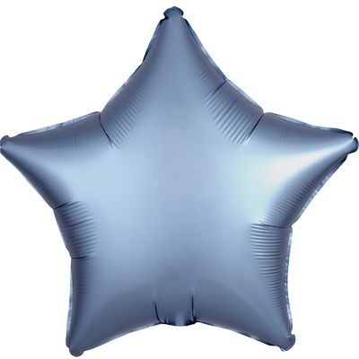 Luxe Steel Blue 18-inch Star Mylar Balloons - 10ct