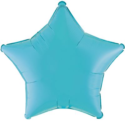 Caribbean Blue 18-inch Star Mylar Balloons - 10ct