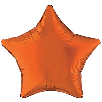 Orange 18-inch Star Mylar Balloons - 10ct