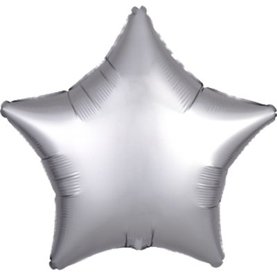 Luxe Platinum 18-inch Star Mylar Balloons - 10ct