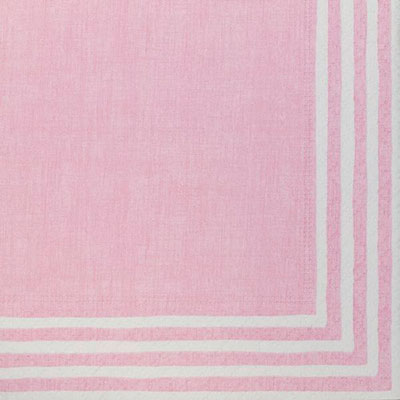 Stripe Border Beverage Napkins - Pink