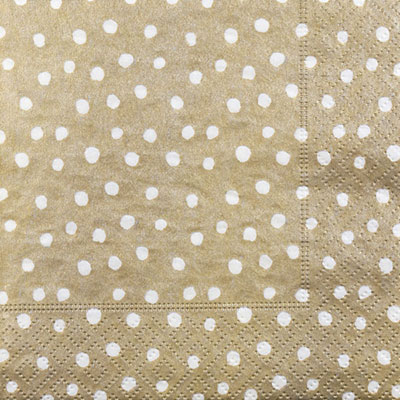 Small Dots Beverage Napkins - Platinum