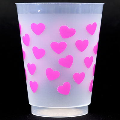 Hearts Shatterproof Cups - Hot Pink