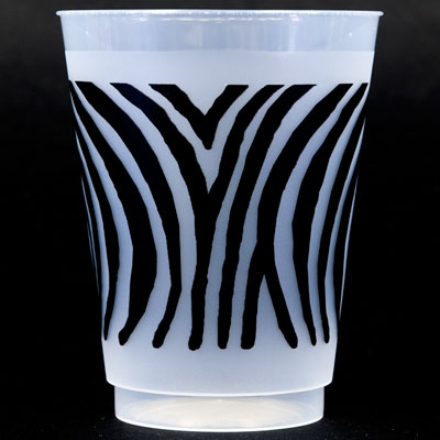 Zebra Stripes Shatterproof Cups - Black