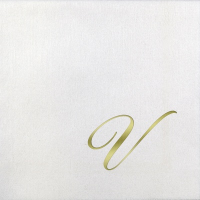 Bella Beverage Napkins - Gold Quill - V