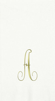 3-Ply White Guest Towels - Gold Antoinette - A