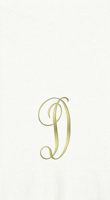 3-Ply White Guest Towels - Gold Antoinette - D