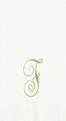 3-Ply White Guest Towels - Gold Antoinette - F