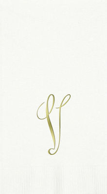 3-Ply White Guest Towels - Gold Antoinette - V